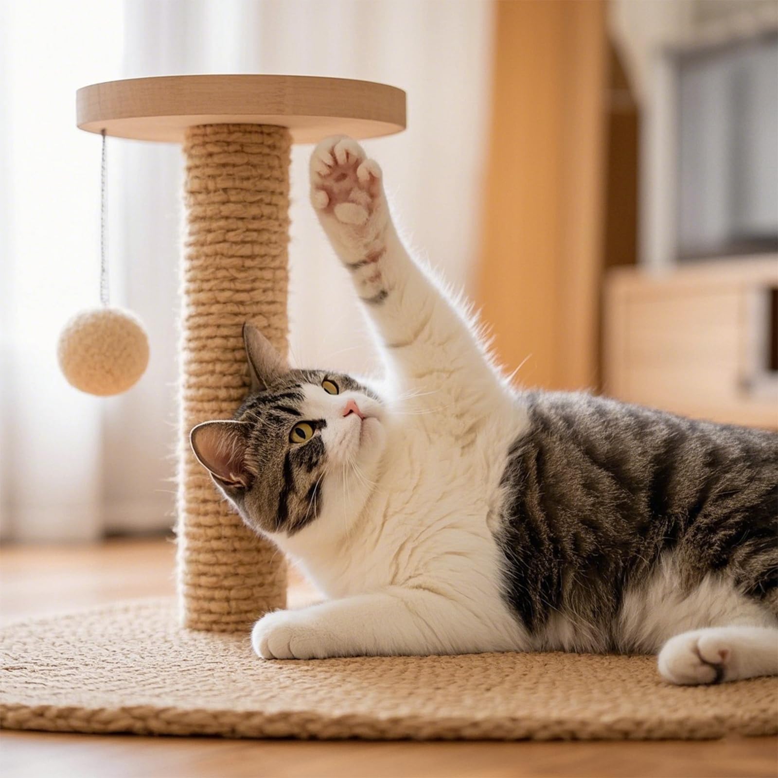 Cuerda de sisal para rascar gatos (natural, 1/4 pulgadas por 165 pies)
