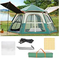 Barraca de acampamento familiar de camada dupla, barraca de acampamento pop-up, barraca de cúpula, barraca familiar para 3-5 pessoas com bolsa de transporte, barraca leve para acampamento, viagens