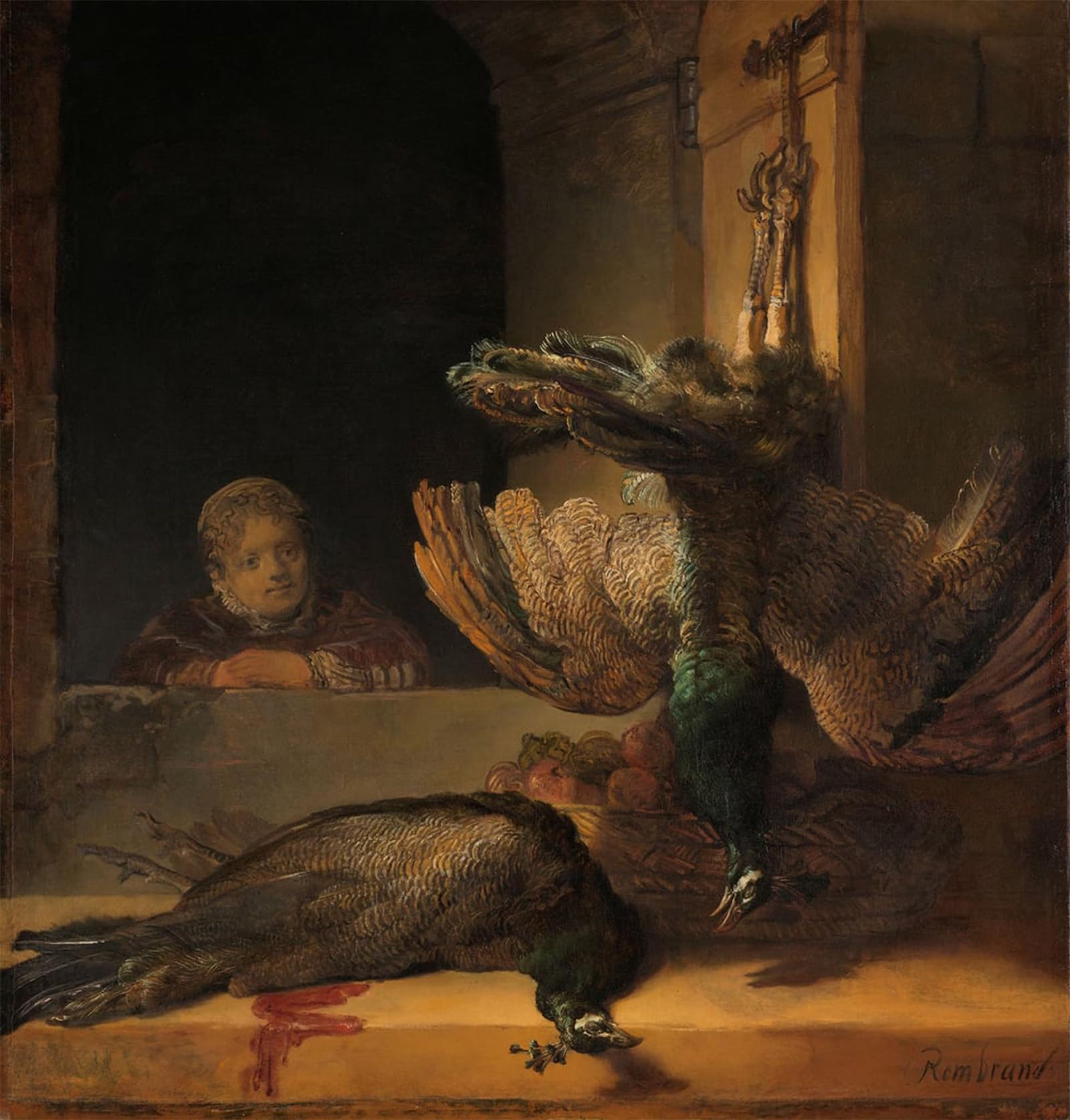 ARTXLXXBN Famous Painting Art Wall Decor Abstract Art Picture Still life with peacocks. by Rembrandt van Rijn Animal Pictures for Home Decor 60x90cm