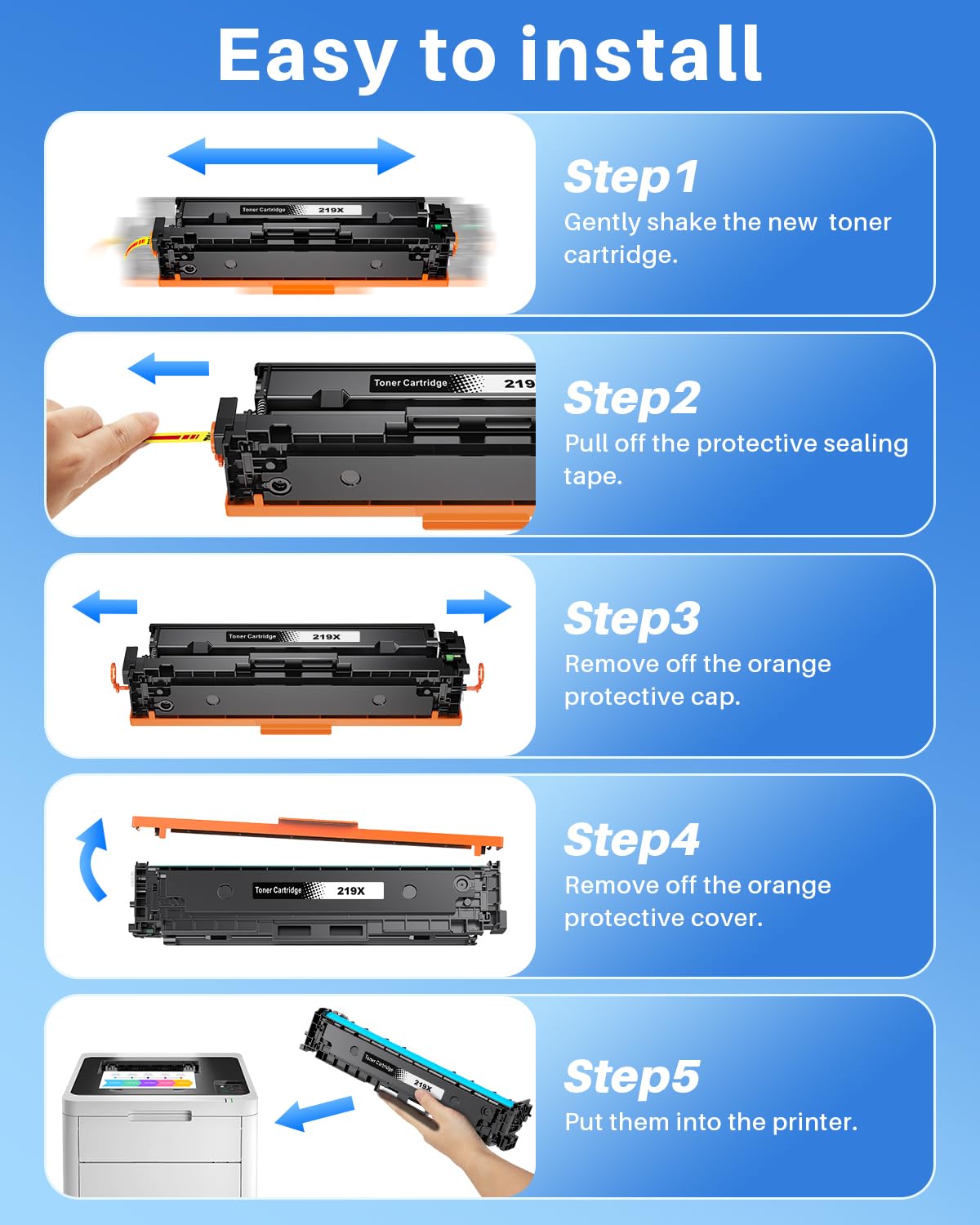 219X Toner Nero (Con Chip) Compatibile per HP 219A W2190A Toner 219X W2190X Compatibile per HP Color Laserjet Pro MFP 3302fdw 3302fdn 3302fdng 3302fdwg 3302sdw 3302sdwg, Laserjet Pro 3202dn 3202dw