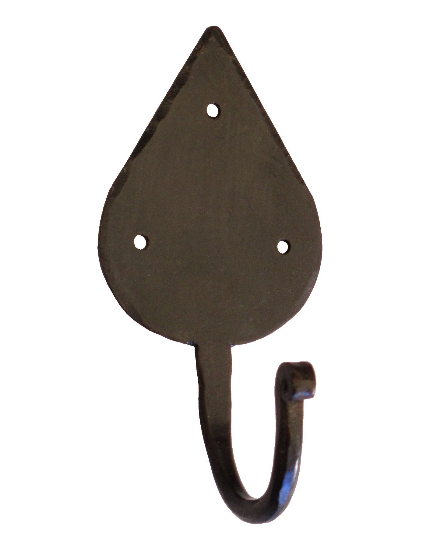 Castelion® Black Wrought Iron Coat Hook with Curl : Hand-Forged Gothic Style Hook with Beeswax Finish