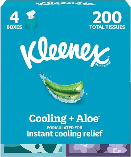 KLEENEX COOLTOUCH FACIAL TISSUE UPRITE BDL 4 PK 50 FSC MIX SGSCH COC 005460
