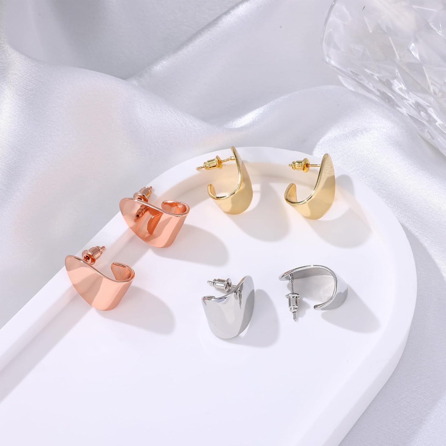 Gacimy Chunky Earrings for Women, Teardrop Earrings with 925 Sterling Silver Post, 14K Gold Plated Statement Drop for Women - Image 8