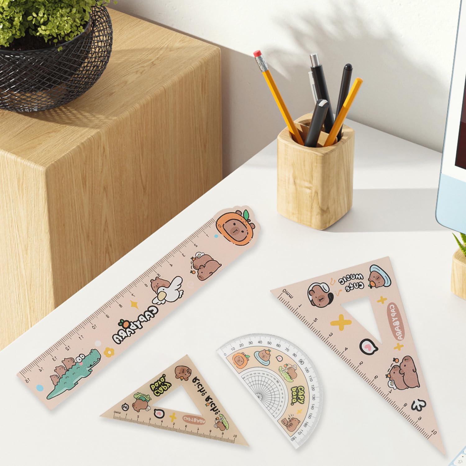 CXNXFD Capybara Capybara Lot De 4 Stylos à Bille Effaçables Kawaii