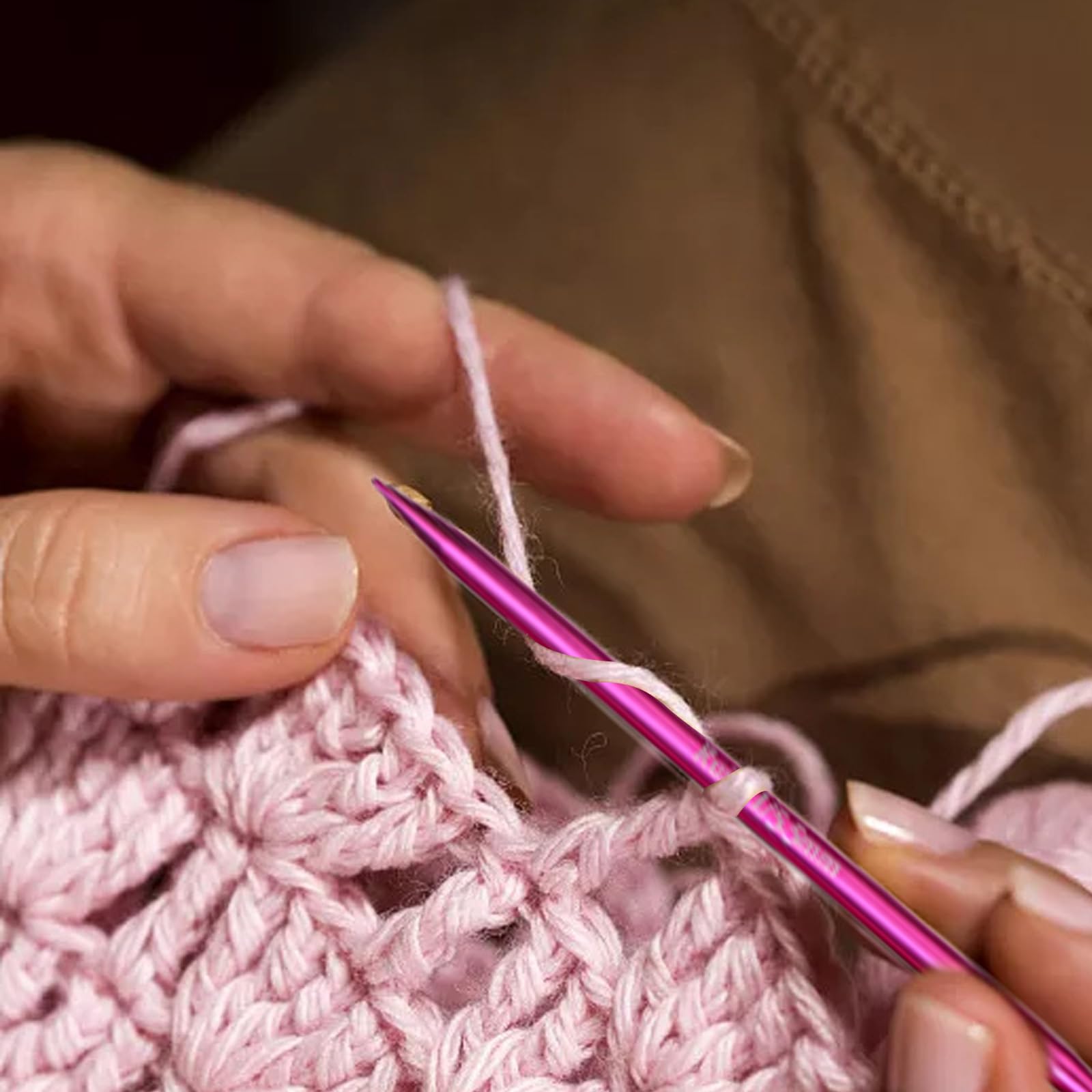 Tsophreniq Rundstrickwerkzeug Set, abnehmbare Aluminiumspitzen, verschiedene Nadelgrößen, Option für Mütze, Socken, Schal, Garnmuster, 18-Paar Kollektion
