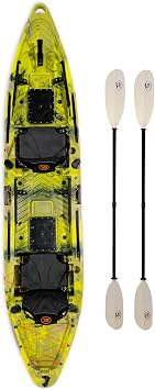 Brooklyn 13.0 Pro Tandem Sit-On-Top Kayak by BKC, 2 to 3 Person Fishing Kayak with Adjustable Seats, Large Dry Storage, 800 lb Capacity