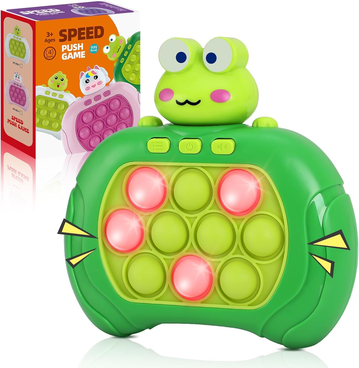 SUPER JOY Quick Push Bubble Game Bambini Mini-Handheld Elettrico Fidget Game Toys Push Game Relieving Stress Fidget Giocattoli per Ragazzi, Ragazze, Ragazzi Rana