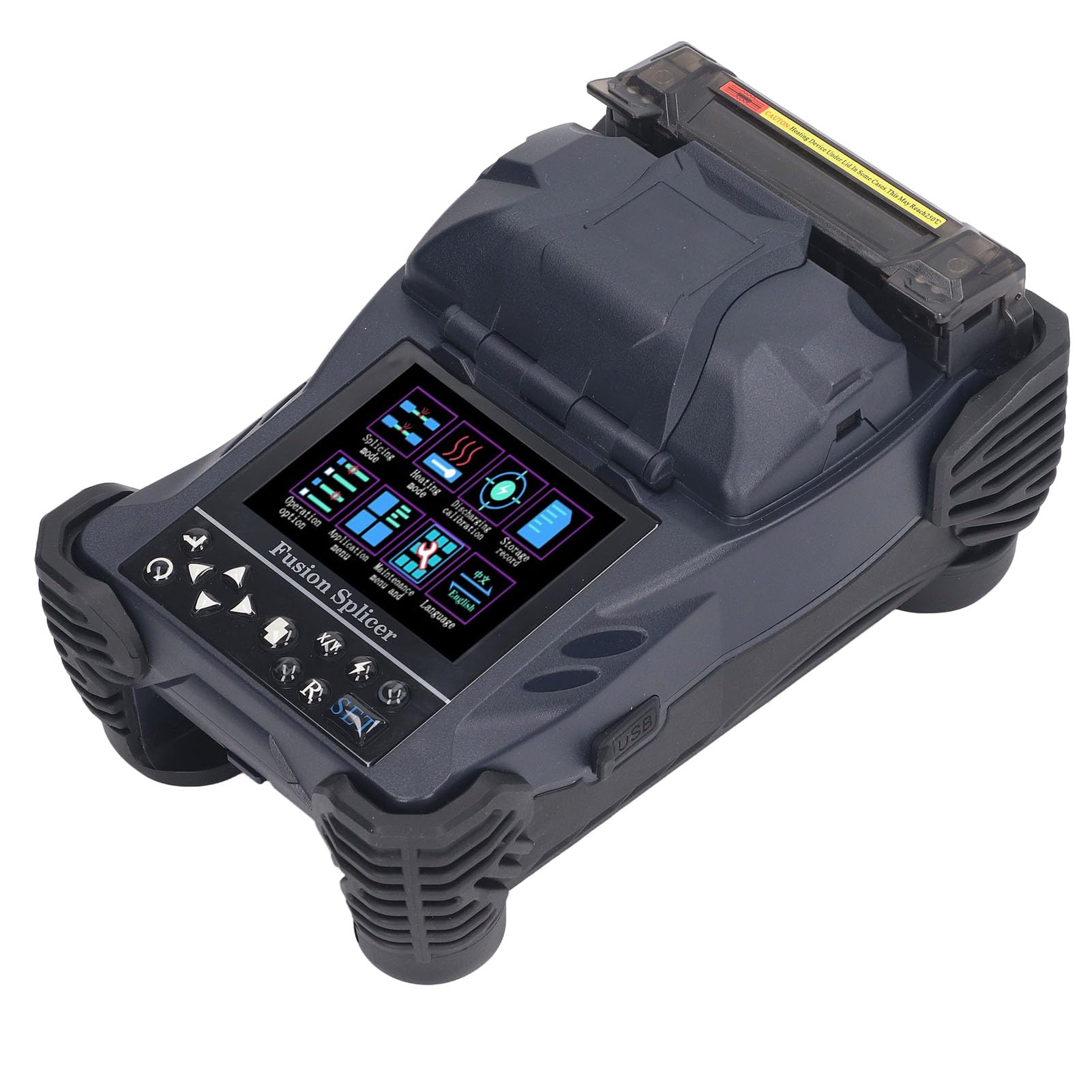 A-15F Mini Fiber Fusion Splicer Welding Machine Skin Line Fiber Optic Cable Patch Cord Fusion Splicer European Standard 100-240V (US Plug)