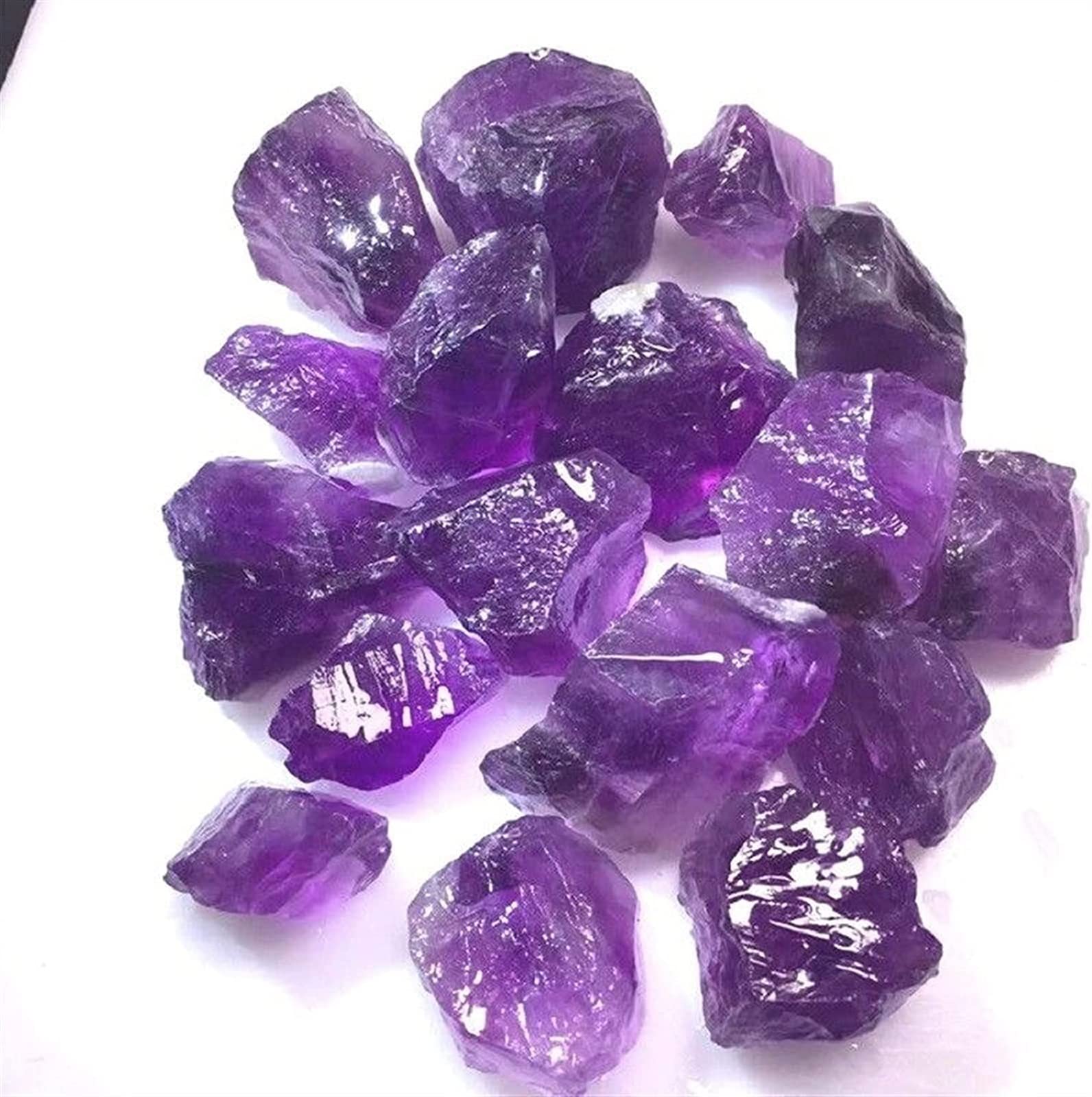 Amethyst Rough Stone Schöne Amethyst Bulk Rohstein Lrreguläre natürliche Gesteinsmineralprobe (Size : 500g)