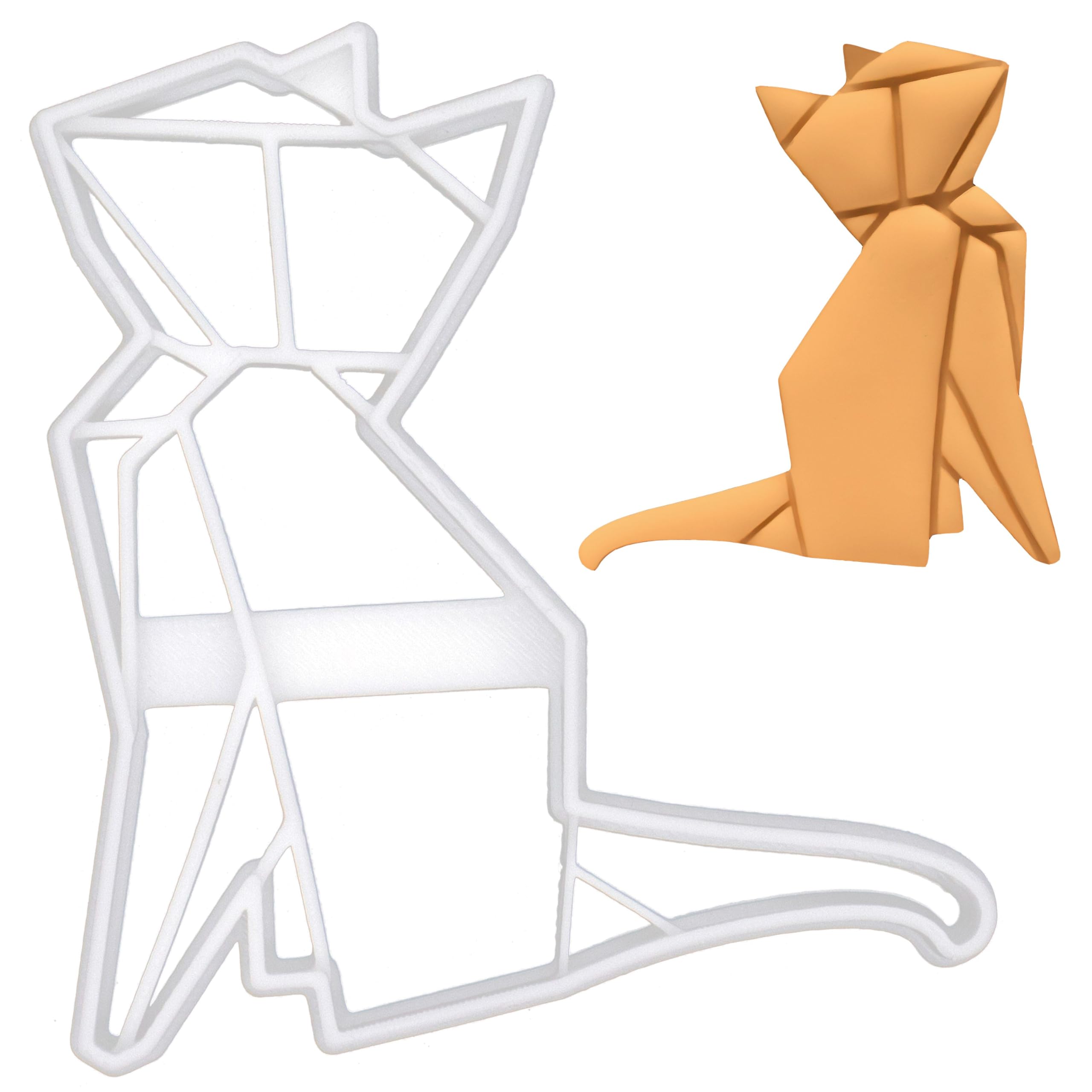 Origami Cat cookie cutter, 1 piece - Bakerlogy