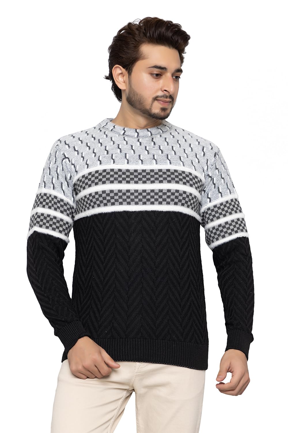 wear lusso Men Round Neck Full Sleeve Printed Woolen Sweaters for Winter | Stylish Winter Wear-picture-55