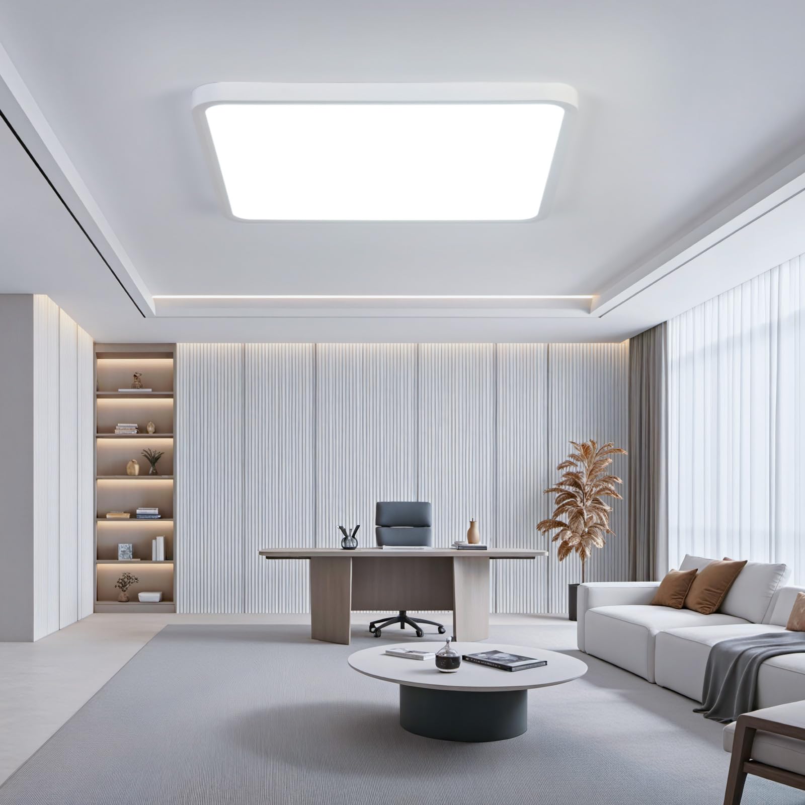 OTREN Lampara Techo LED 50CM, Plafon LED Techo 6500K, 48W Downlight Superficie Panel para Dormitorio Cocina Pasillo Baño Sala Oficina