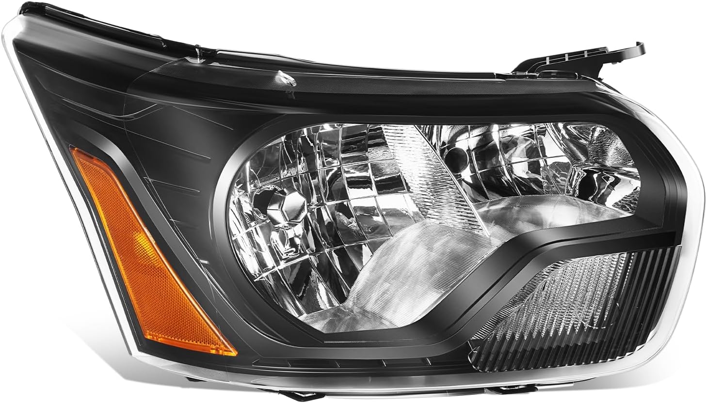 Auto Dynasty Headlights Assembly Compatible with 2015-2023 Ford Transit 150 250 350, Driver Left Side Halogen Headlamps Replacement, FO2502357 OE Style, Black Housing Amber Corner