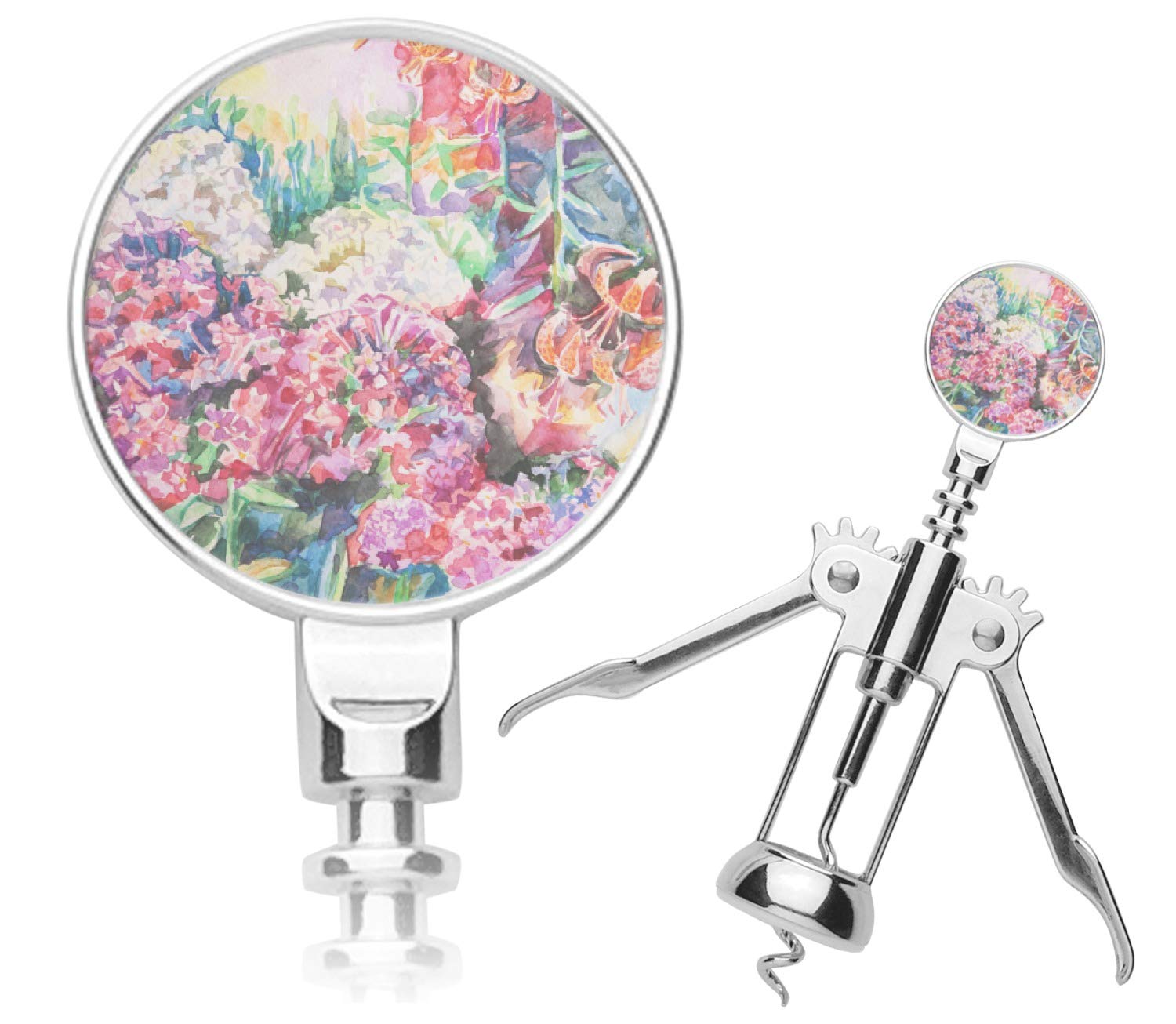 Personalized Watercolor Floral Corkscrew