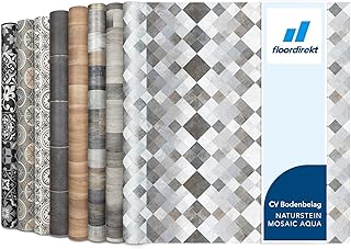Floordirekt | Rouleaux, Dalles et lames Terrasses PVC | 100 x 300 cm | Épaisseur de 2,7 mm | Idéal pour les passages intensifs | Toscana Aqua