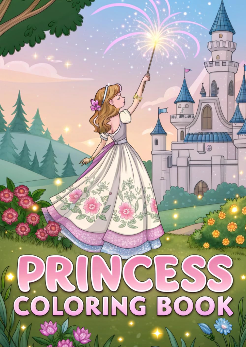 Princess Coloring Book for Kids: 30 Adorable Princess Scenes with Castles, Dresses, Unicorns, and Magical Adventures (Coloring Books)