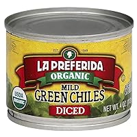 Vista 3 de La Preferida Pimientos verdes orgánicos picados tostados al fuego y pelados perfectos para tacos, cazuelas y nachos, 4 onzas (paquete de 6)