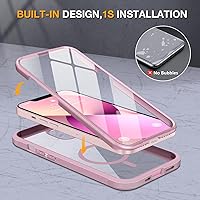 Vista 155 de Miracase - Funda magnética para iPhone 13 Pro Max de 6.7 pulgadas (compatible con MagSafe), transparente, completo, protector de pantalla de vidrio