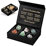 Cancer Crystals Gift Set, Zodiac Signs Healing Crystals Birthstones with Horoscope Box Set Cancer Astrology Crystals Healing Stones Gifts