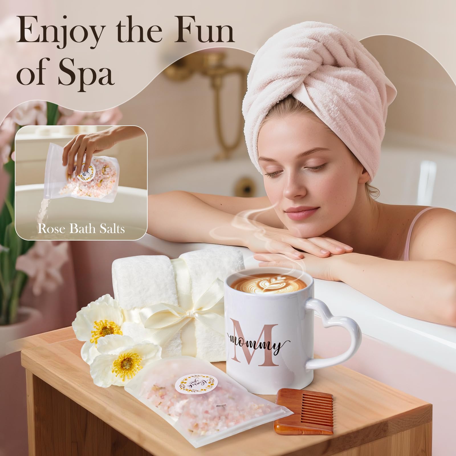 Bebe Naissance Cadeau Future Parents, Kit Empreinte Bebe & Mugs pour Futures Mamans Papa & Barboteuse & Serviettes de Bain & SPA Set, Fille Garcon Baby Shower Bapteme Cadeaux Nouveaux Parents