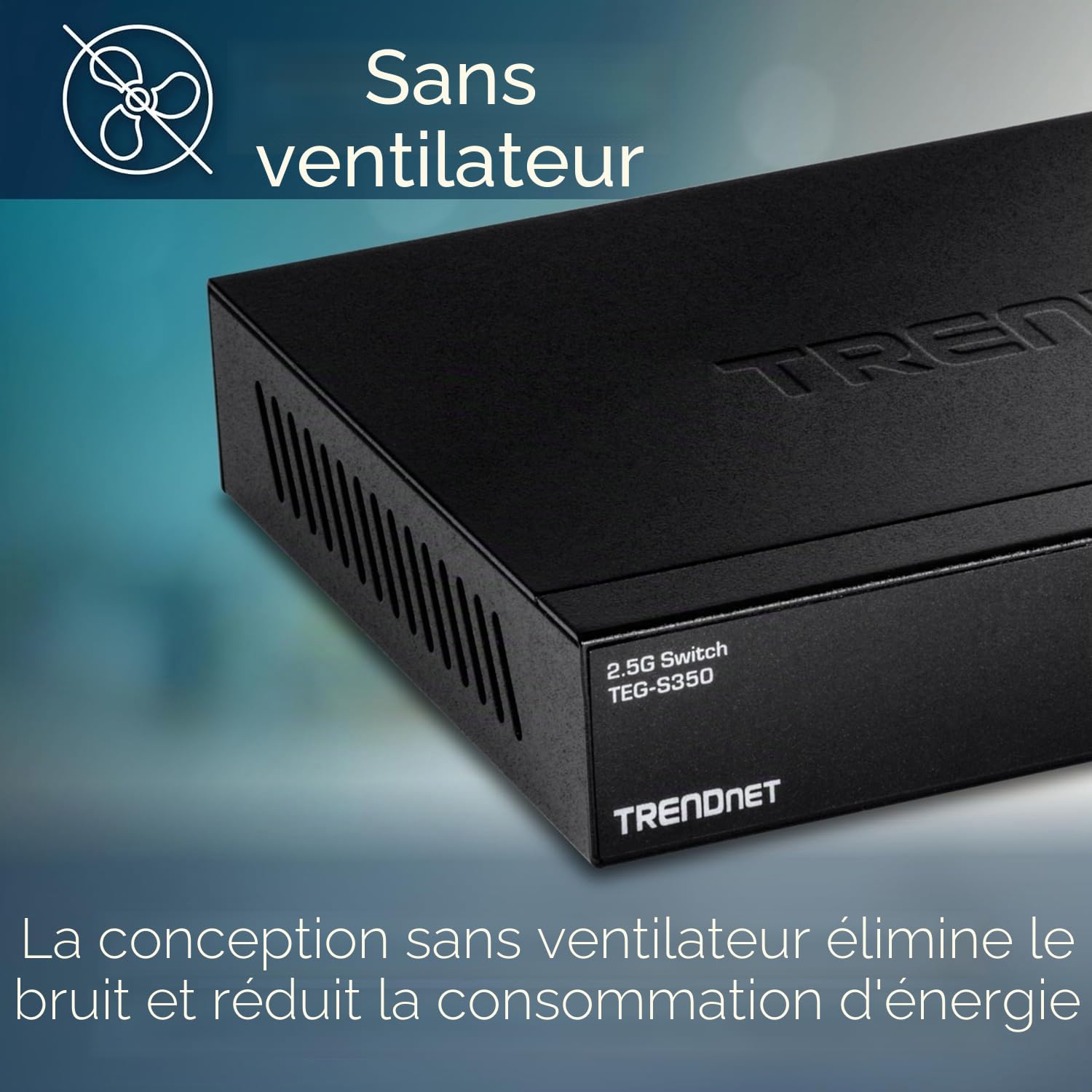 TRENDnet, TEG-S350, Commutateur Non géré 5 Ports 2,5 G, 5 Ports 2,5 GBASE-T, capacité de Commutation 25 Gbit/s, sans Ventilateur, Montage Mural