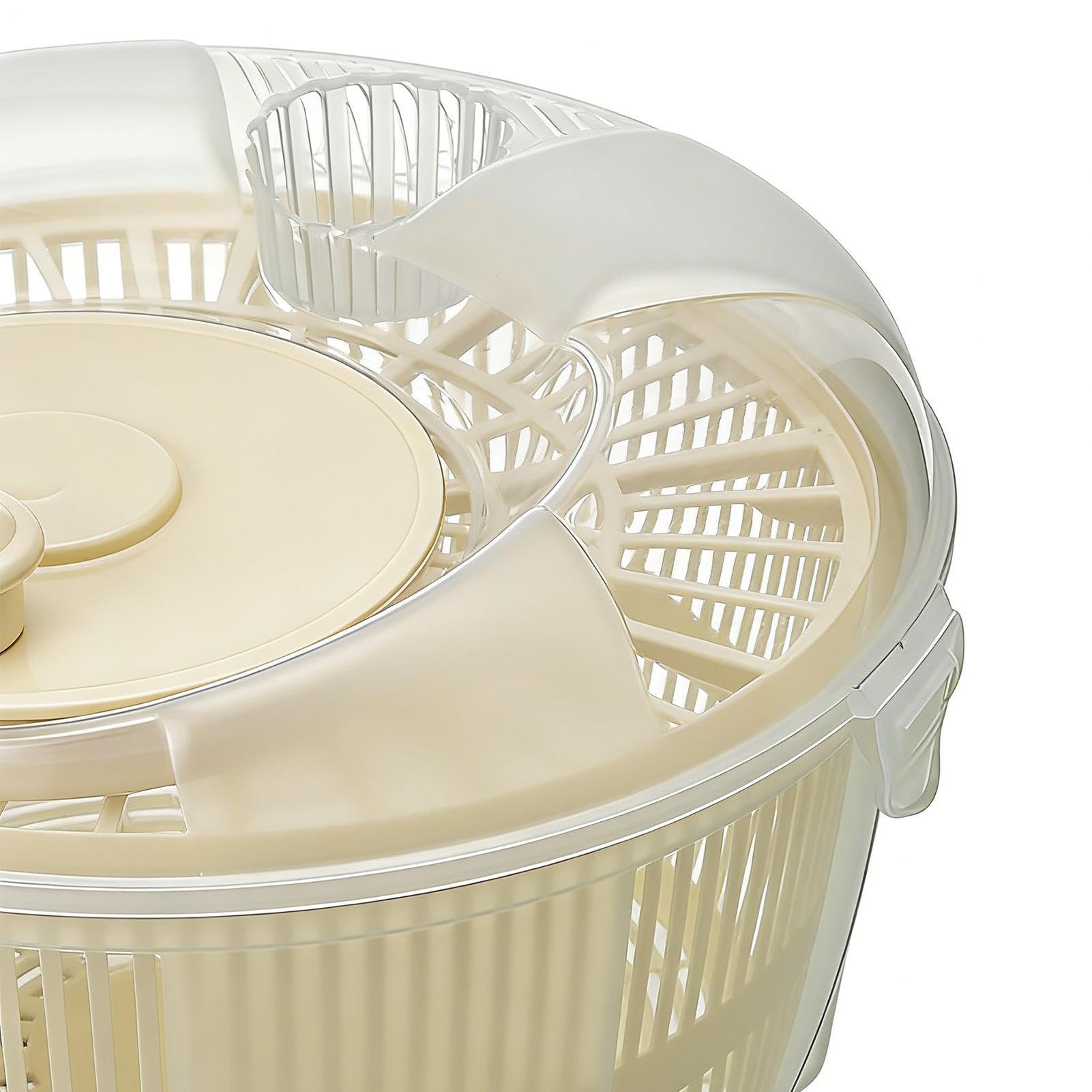 Centrifugador de ensalada – ABS 21 x 21 x 14 cm | Lavadora de verduras de gran capacidad | Escurridor de verduras manual giratorio cesta de secado de cocina colador de frutas lechuga ensalada