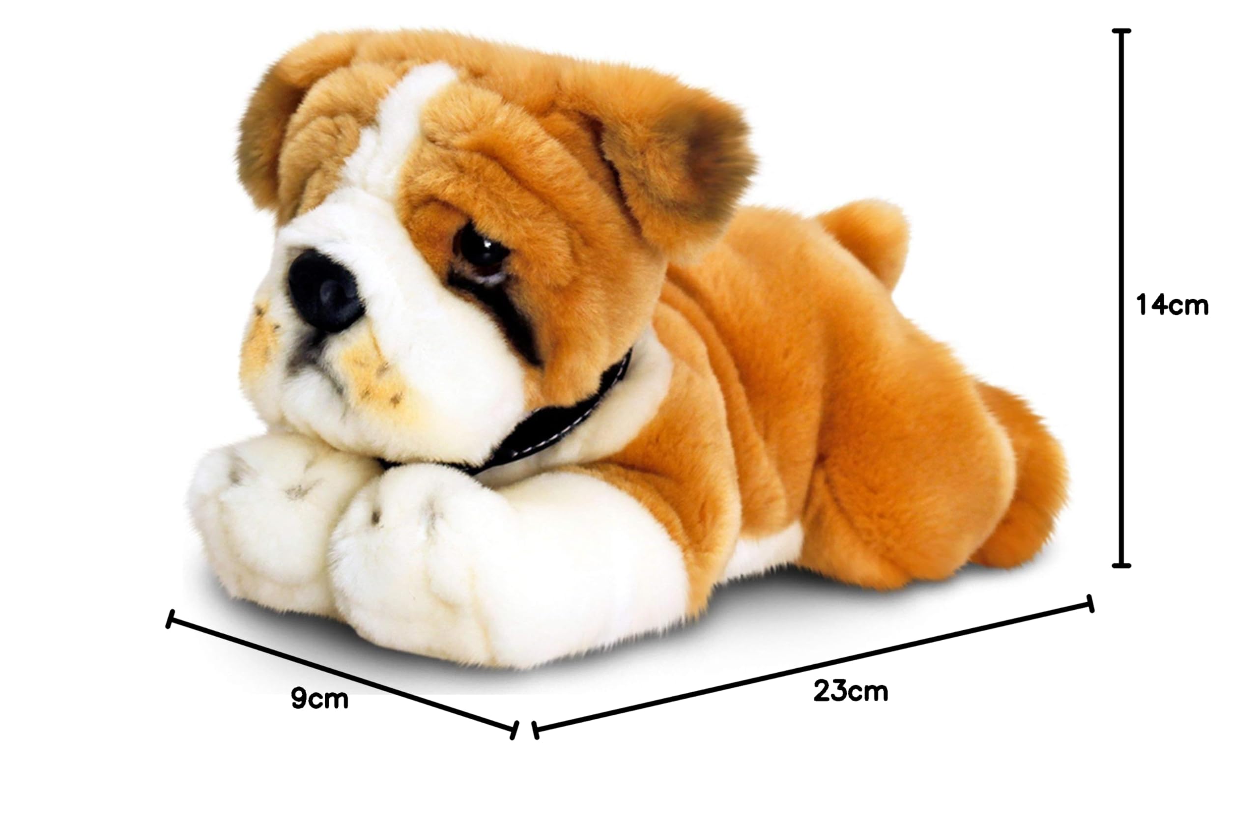 Kuscheltier Bulldogge Liegend – Braun-weißer Plüschhund, 25 Cm Groß, Weich & Kuschelig