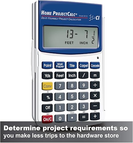 Miniatura 3 de Calculated Industries 8510 Home ProjectCalc Calc Calculadora de proyectos de fracción de pies y pulgadas, color blanco, pequeña y Titan 11061 Mini