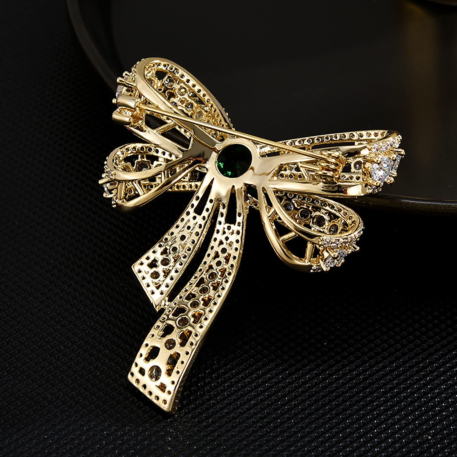 Einfache Schleife Brosche Zirkonia Corsage Kleidung Mantel Zubehör