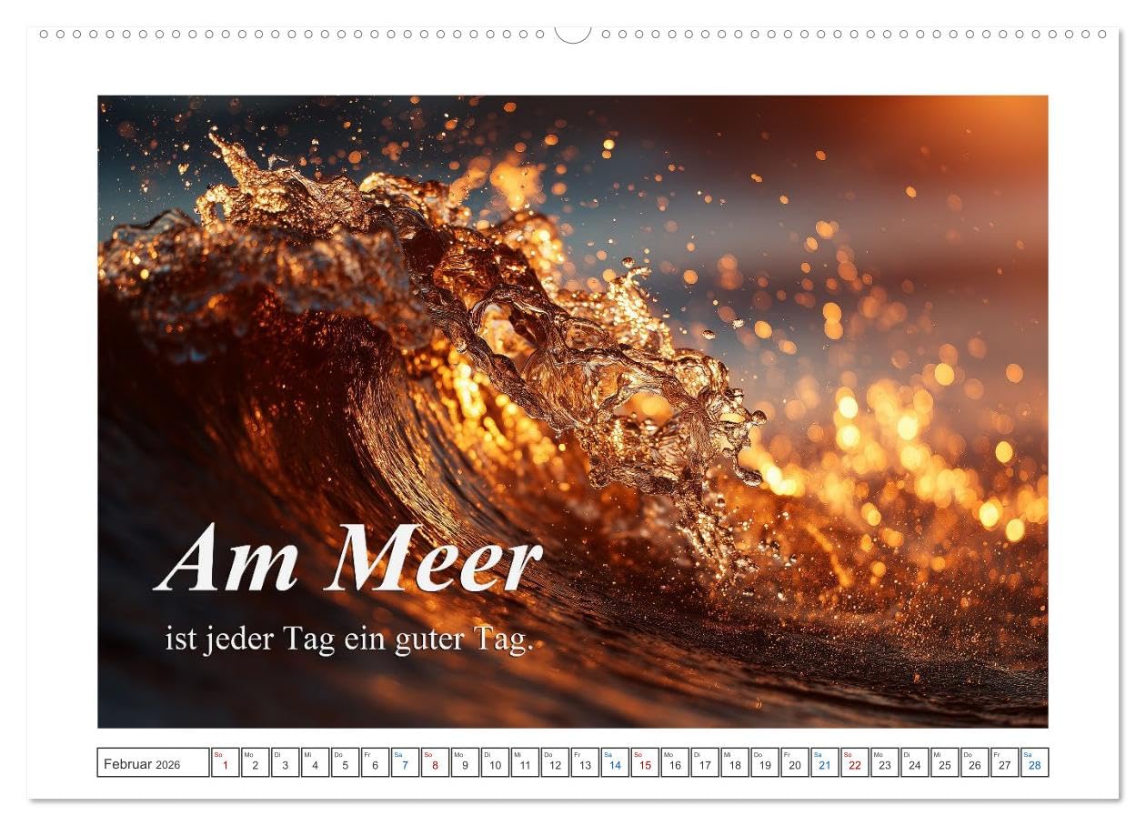 Frei wie das Meer (hochwertiger Premium Wandkalender 2026 DIN A2 quer), Kunstdruck in Hochglanz: Der Kalende fängt das ein, was wir am Meer so lieben die ans Herz gehen. (CALVENDO Gesundheit)