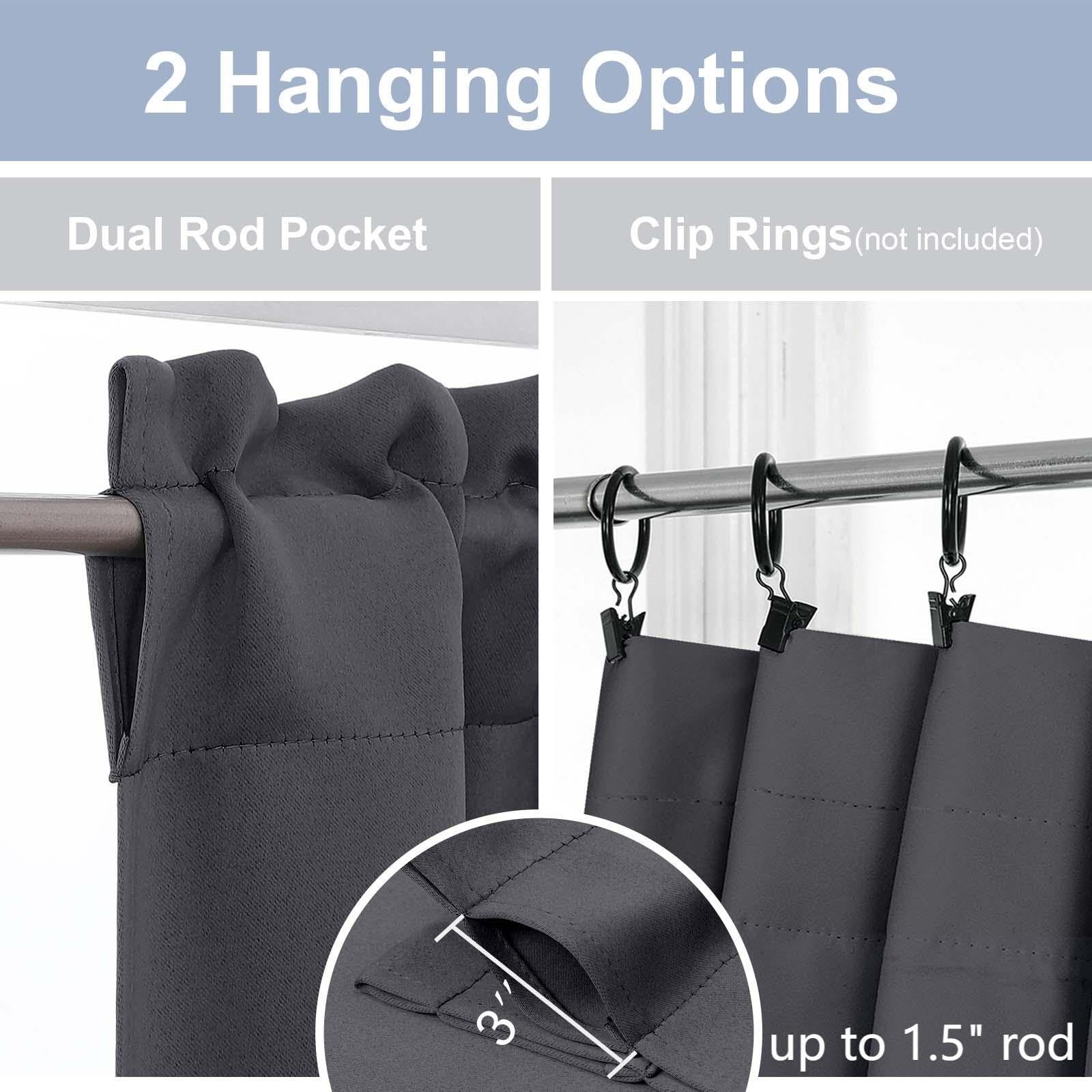 XWZO Lot De 2 Rideaux 100 % Occultants - Isolation Thermique Et