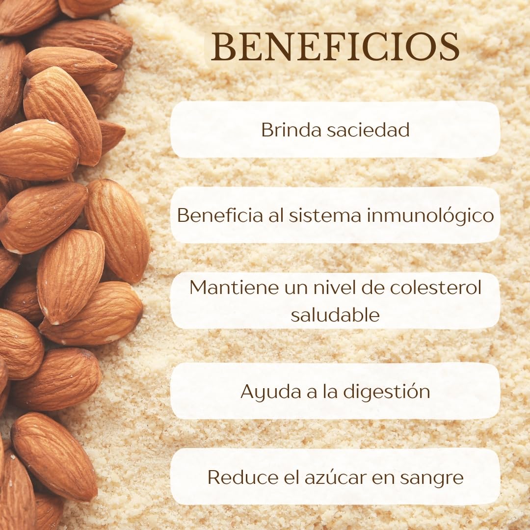 Harina de Almendra 100% Natural Molino de Zafra | Almendra Molida | SIN Gluten | Harina de Almendras 1kg Keto Ideal para Repostería Saludable y Dieta Keto | Rica en Proteínas y Fibra