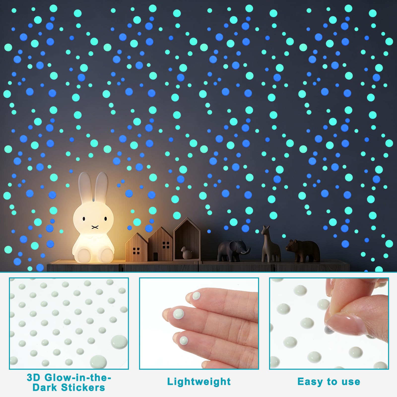4 Blatt autocollants muraux phosphorescents, autocollants phosphorescents, autocollants de plafond, autocollants muraux pour décoration de chambre, plafond, mur