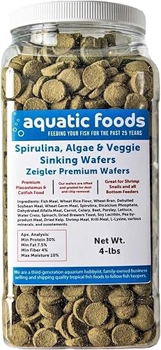 Miniatura 10 de Aquatic Foods Inc. Hundimiento 0.709 in - 34" obleas de espirulina, algas, para peces de fondo, plecos, camarones, caracoles, cangrejos de río,
