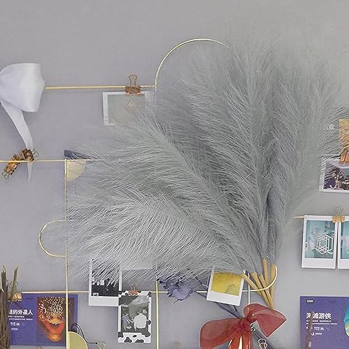 Miniatura 5 de 10 tallos de hierba sintética de las pampas, 17.7 pulgadas, decoración de césped artificial de las pampas esponjoso, arreglo de flores y relleno de