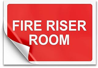 Fire Riser Room Sticker, 7x10 Vinyl Fire Extinguisher Inside Sticker, Waterproof, UV Protected, Adhesive Backing Decal