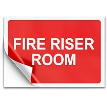 Fire Riser Room Sticker, 7 x 10 Inch Self-Adhesive Vinyl Decal