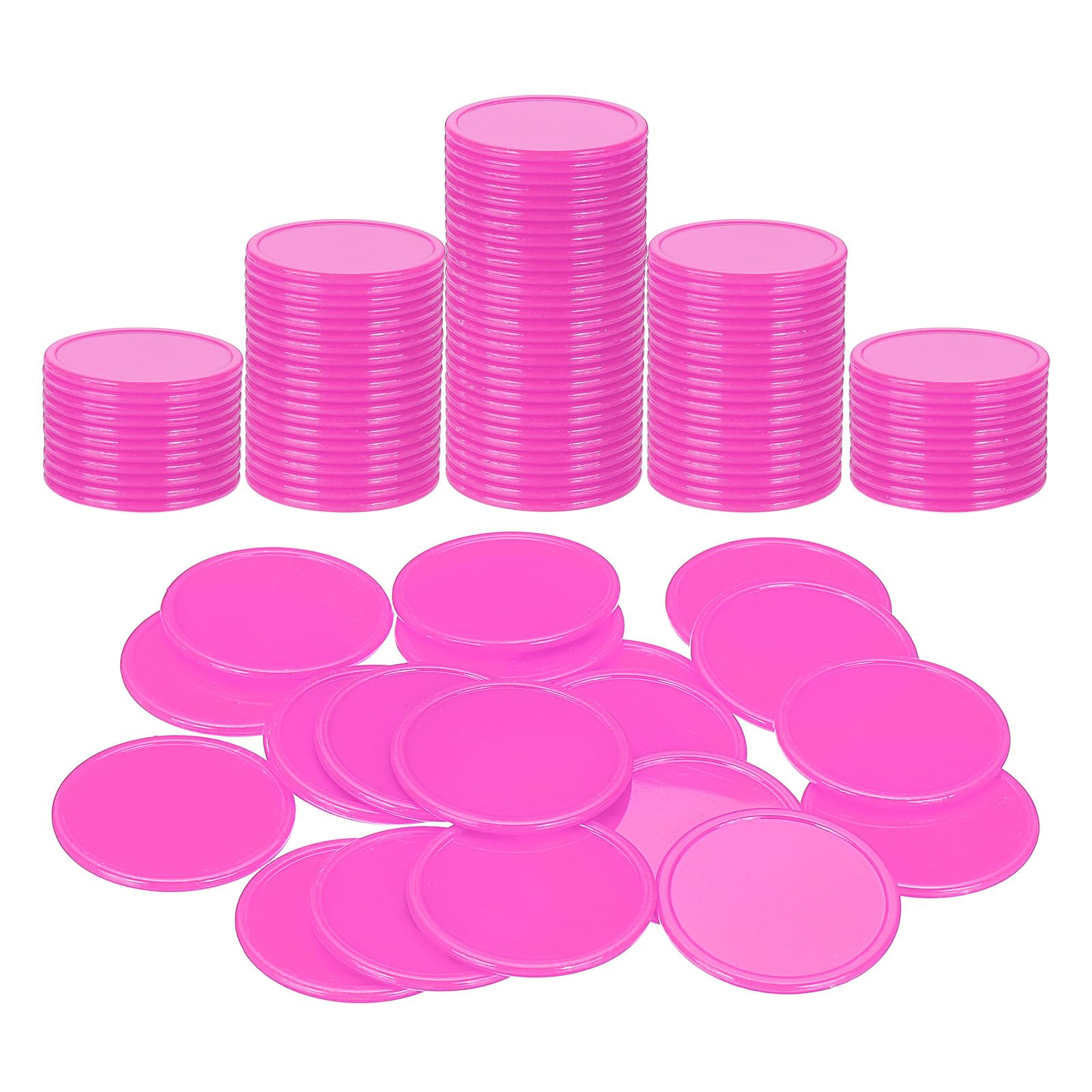 sourcing map 50Pcs 1.5 Inch Plastic Poker Chips, Mini Bingo Chips Learning Counters Counting Counters Disks Markers Opaque Game Tokens for Game Play Math Counting, Pink