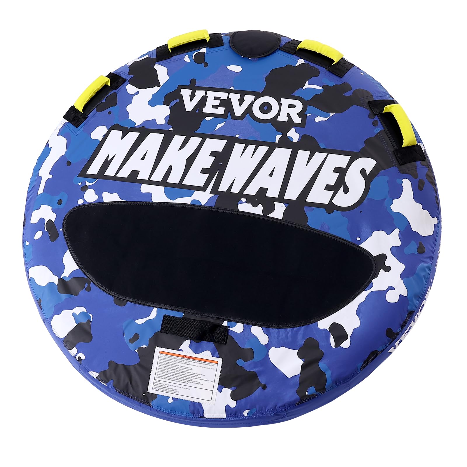 Photo 1 of VEVOR Towable Tubes for Boating, 1-2 Riders Inflatable Boat Tubes and Towables, 340 lbs, 51.8" Round Water Sport Towable Tube for Boat to Pull, Full Nylon Cover, EVA Grab Handles, Speed Safety Valve