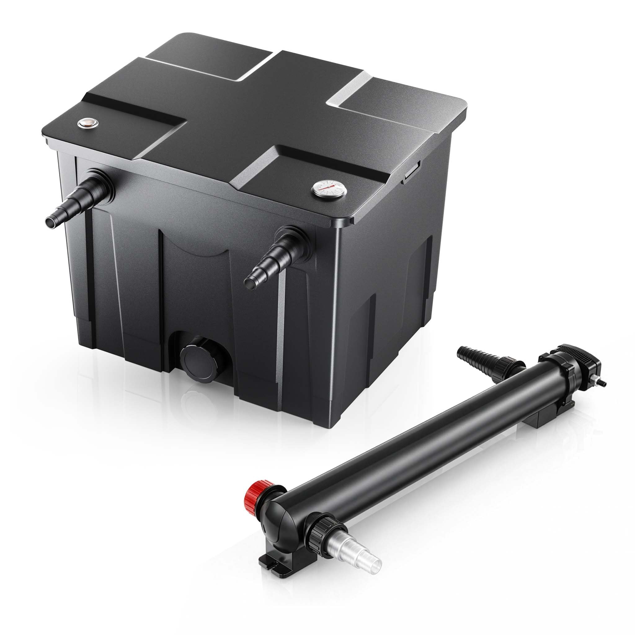 SunSun Kit complet: CBF-350 Filtre de bassin jusqu'à 12000 L Biologique, CUV-336 lampe uv UVC Clarificateur avec 36 Watt Puissance UV-C
