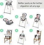 Ingenuity Proper Positioner Deluxe High Chair - 7-in-1 Convertible Baby Seat, Faux Wood Print Legs, Unisex, For Ages 0-36 Months