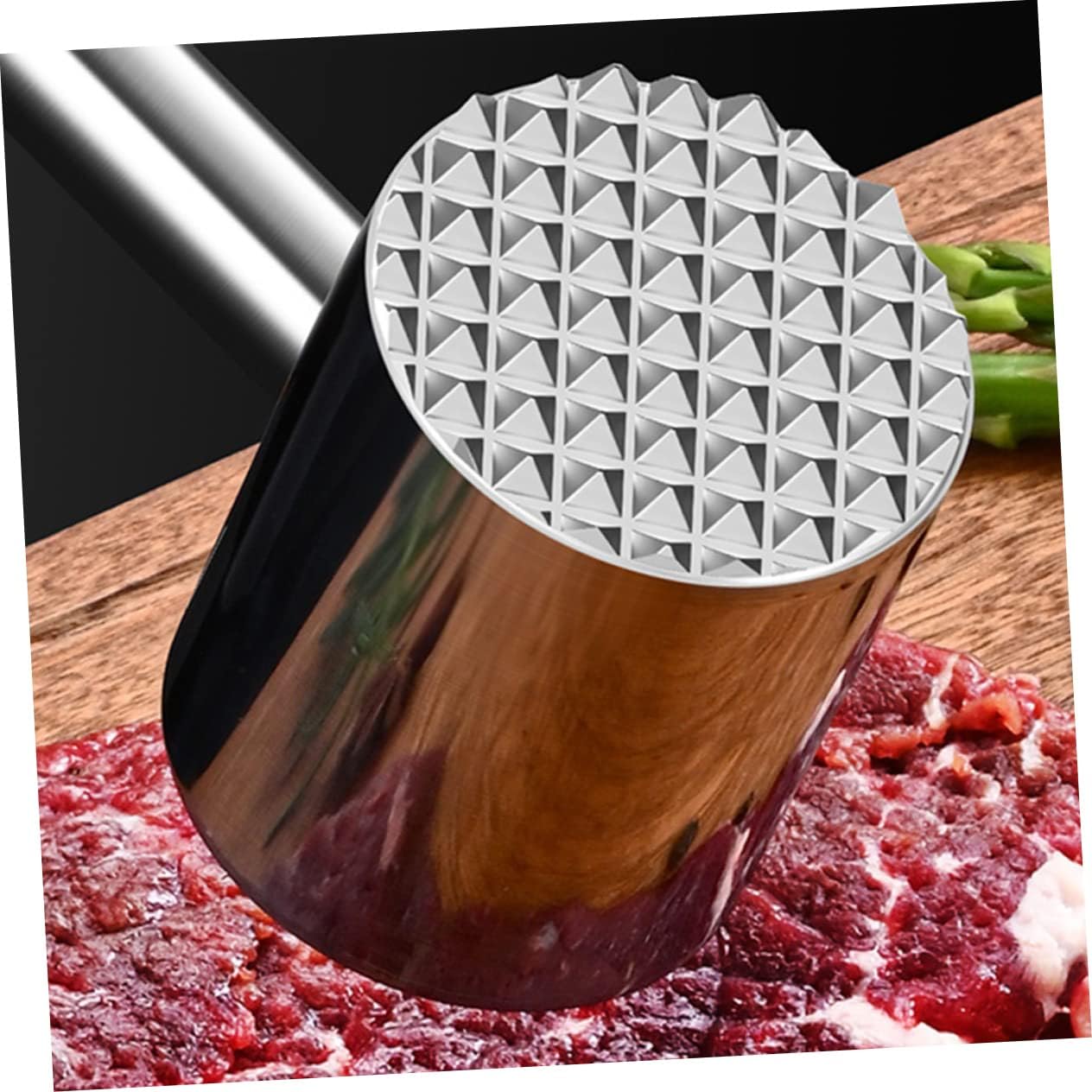 LABRIMP Meat Mallet Dual-sided Tenderizer Tool for Steak Chicken Poultry Kitchen Supply Hanging Easy to Clean Maintain for Tenderizing Meat Fibers