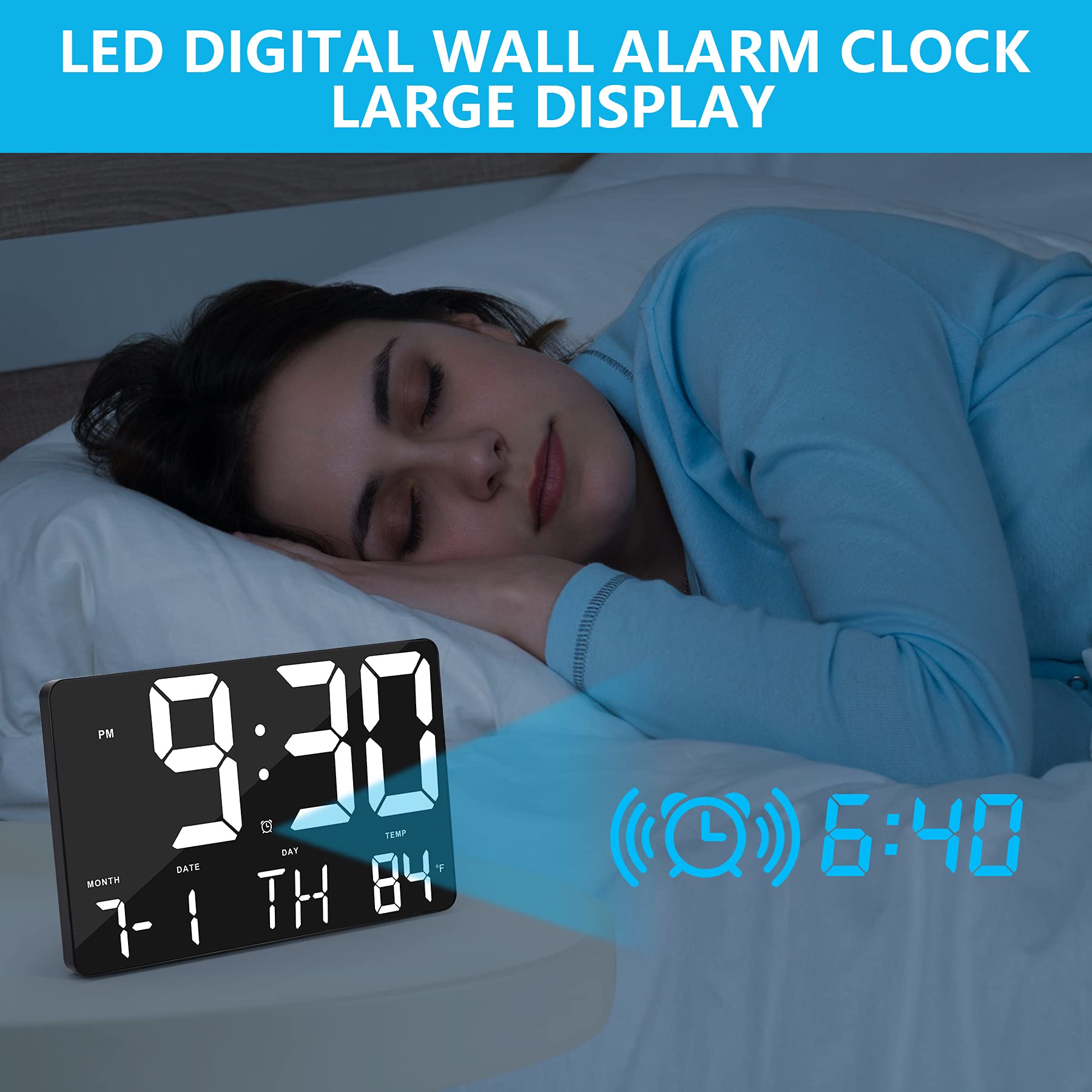 Buy Amgico Digital Clock Large Display,11.4" Digital Calendar Alarm Day