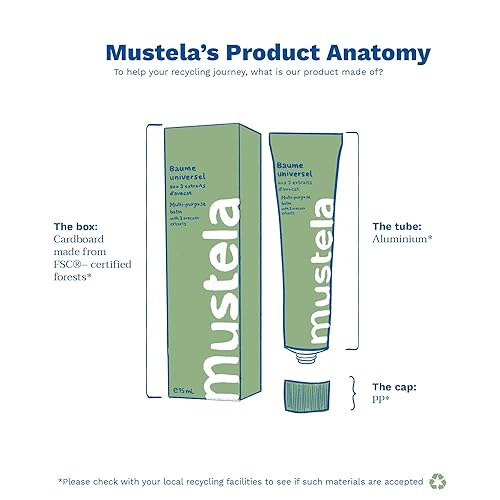 Miniatura 10 de Mustela Bálsamo multiusos de aguacate, hidratante vegano natural para cara, labios, manos y cuerpo, alivio de la piel seca, 2.53 onzas líquidas