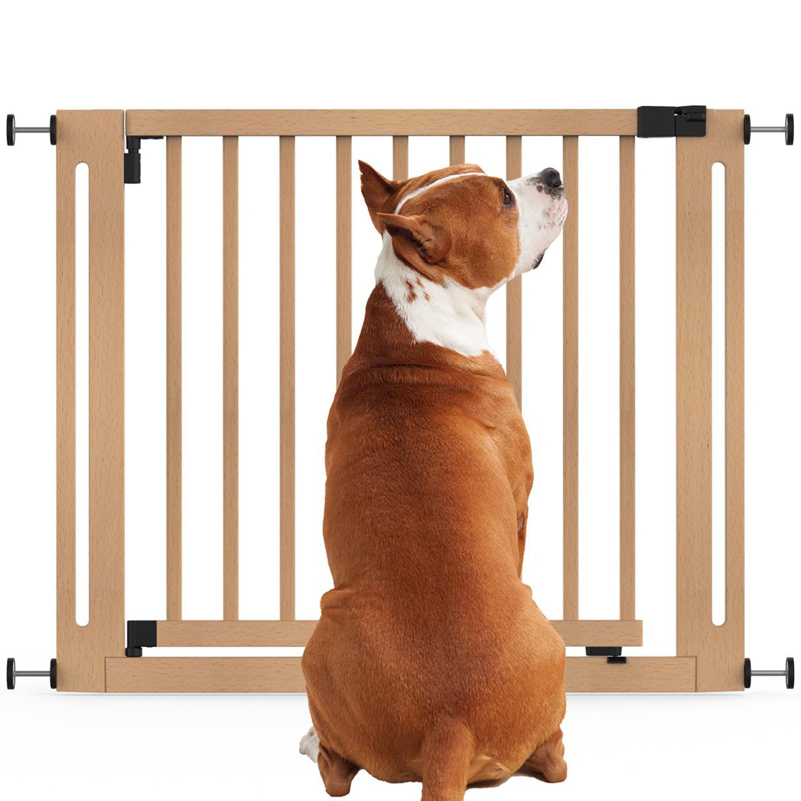 Bettacare Wooden Elegance Dog Gate, Natural, 95Cm - 103Cm, Pressure Fit Pet Gate, 73Cm Extra Wide Doorway, Easy Installation - Natural - Wood