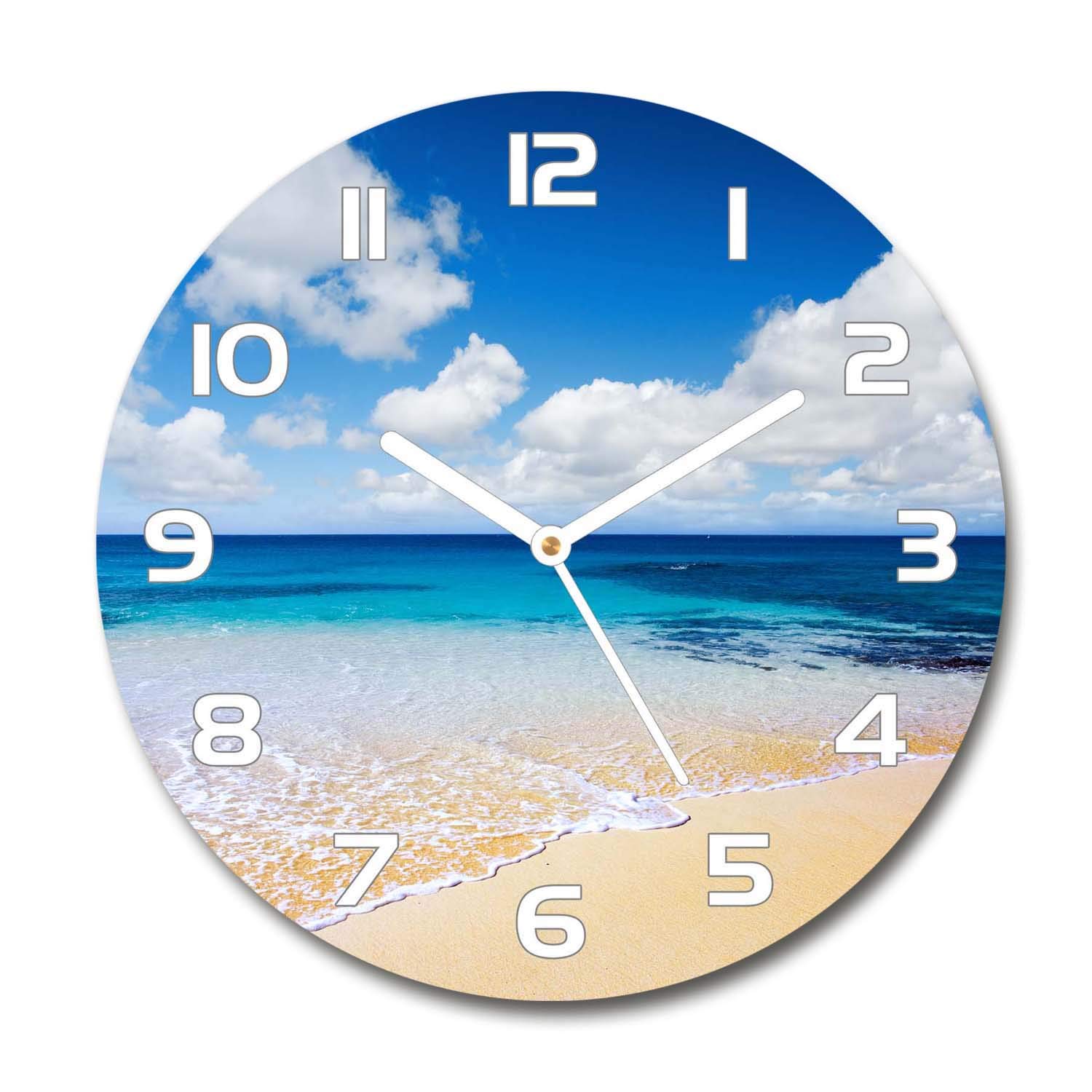 Horloge en verre silencieuse 60x60 Tulup de sécurité grand format