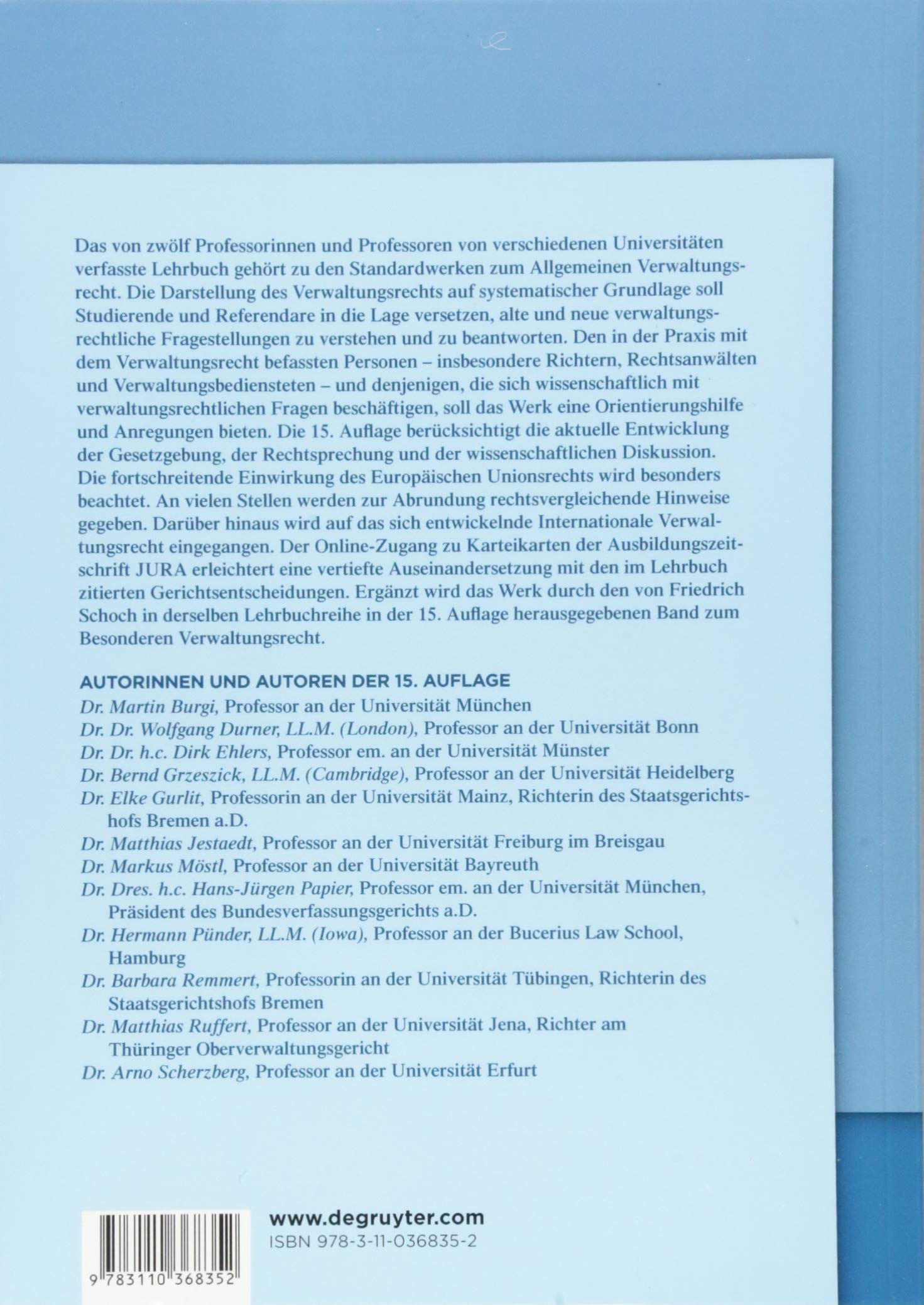 Allgemeines Verwaltungsrecht: Mit Online-Zugang zur Jura-Kartei-Datenbank (De Gruyter Studium)