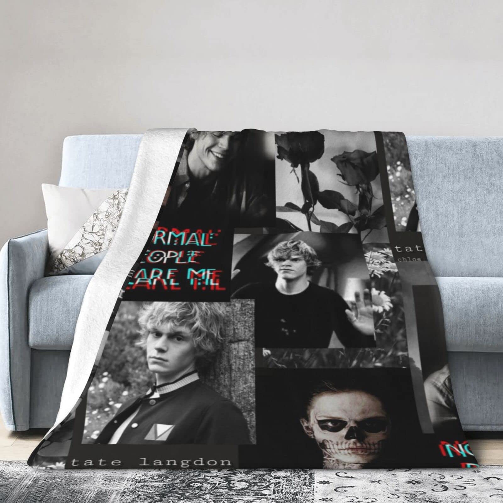 YINGD Evan Actor Peters Blanket, Ultra Soft Lightweight Flannel Fleece Throw Blankets Warm Air Conditioning Blanket For Couch Sofa Bed 125CM X 100CM