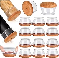 Vista 12 de 24 Piezas Protectores de Piso para Patas de Silla, Protectores de Silicona Negra para Patas de Silla Tapas Cubiertas para Pisos de Madera Dura