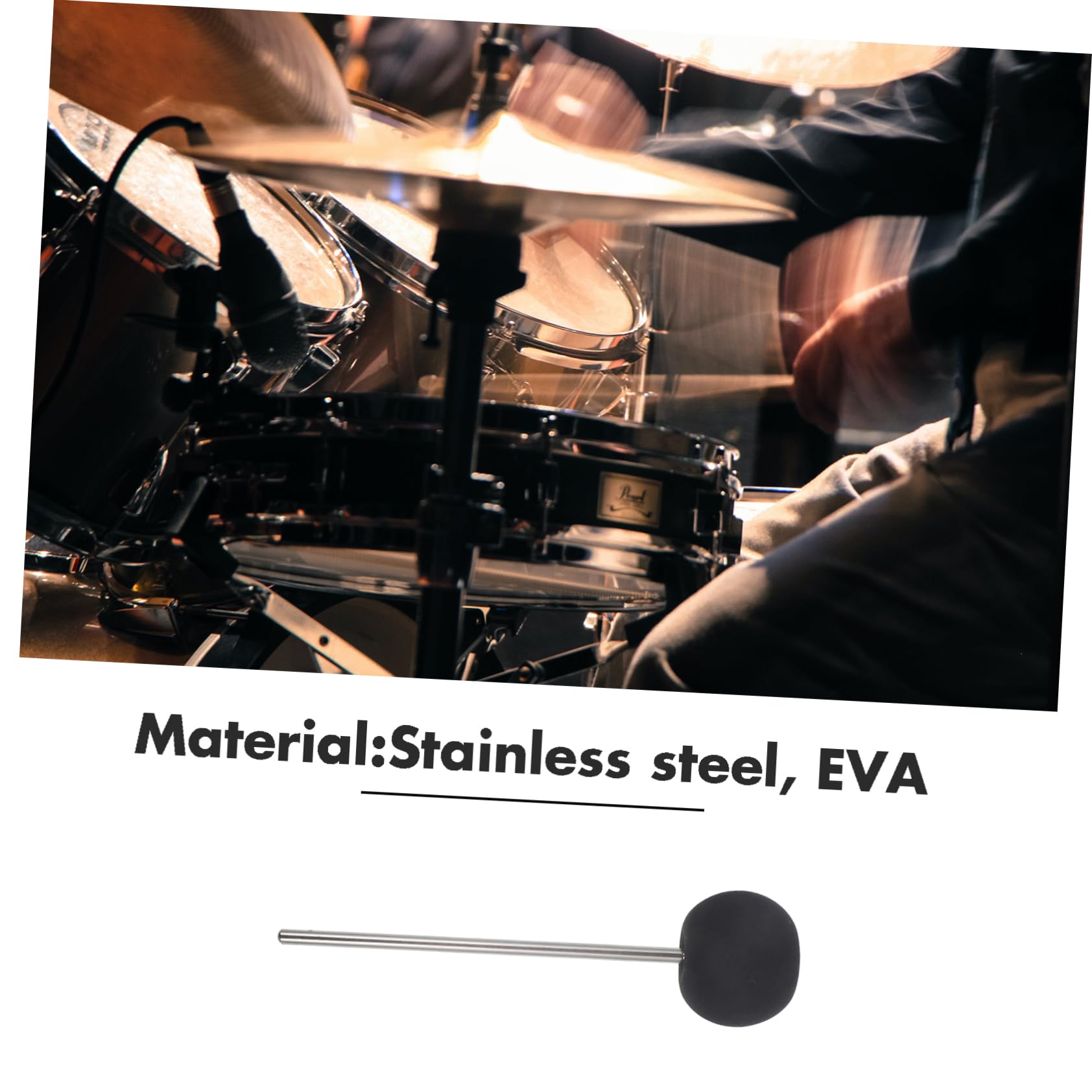 Levemolo Stainless Steel Cajaon Pedal Hammer Kick Drum Accessory Drum Mallet for